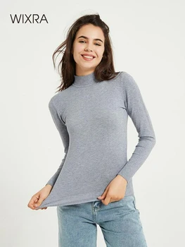 Wixra Classic Pullovers and Sweaters All Base Match Long sleeve Casual Thin Jumpers Slim-fit tight Sweater Autumn Winter 1