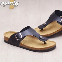 big size 12 35 45 unisex brand couples cork flipflops summer clip toe platform beach slippers buckle belt casual women sandals