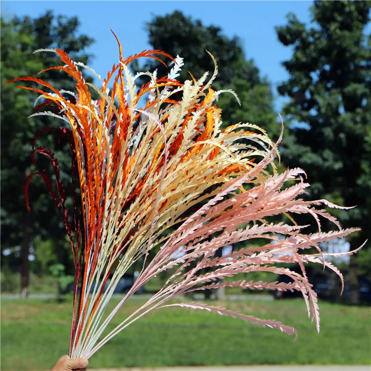 5 вилок Delphinium Искусственные цветы свадебное украшение Miscanthus пластиковый цветок