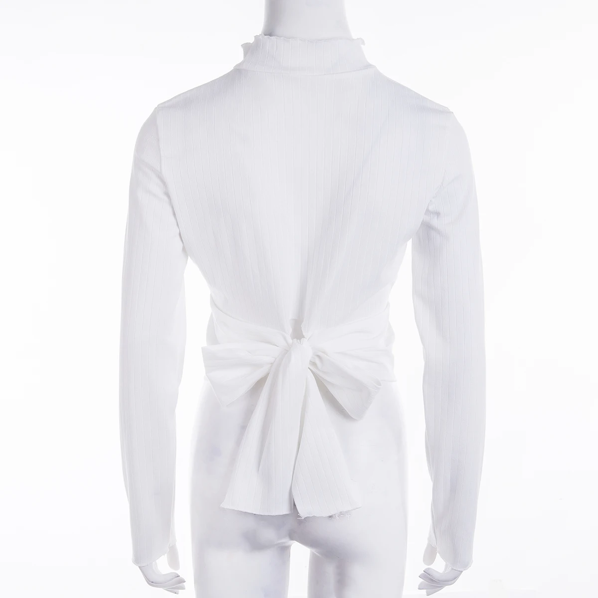 2020 сексуальный вязаный свитер пуловер женская зимняя водолазка с бантом на спине