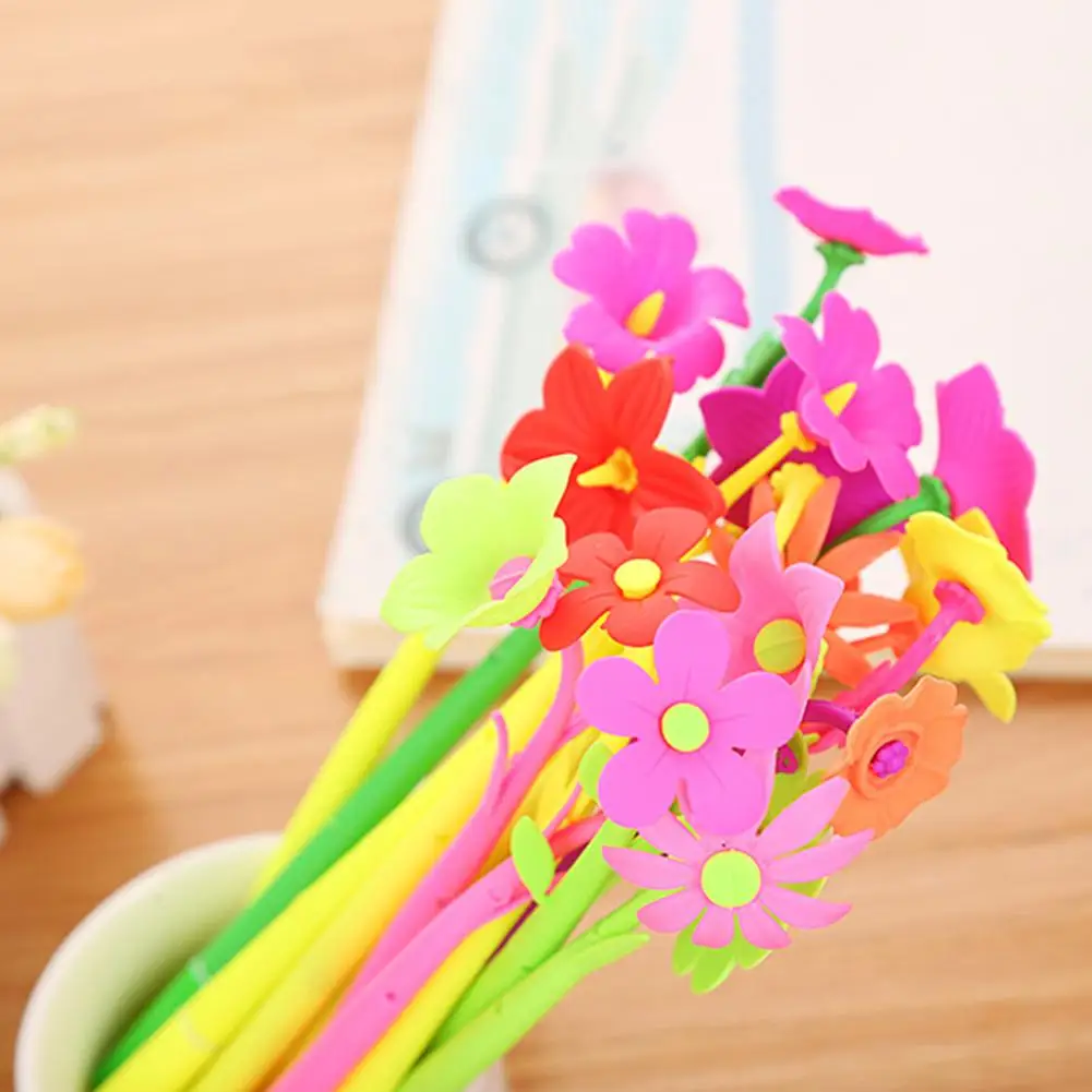 10 шт. инновационный мягкий цветочный мультипликационная гелевая ручка из
