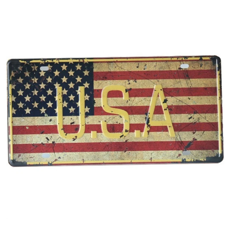 Страна Национальный флаг неоновая вывеска автомобиля пластина лицензии доска