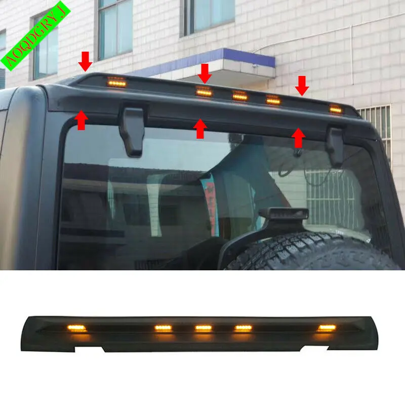 

Светодиодная накладка задний спойлер на крыло, крышу, черная, подходит для модификации автомобилей Jeep Wrangler JL 2108-2020