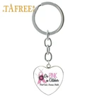 Брелок для ключей TAFREE розовый женский, декоративная цепочка для ключей из сплава с изображением рака молочной железы, ювелирное изделие в подарок, CC47