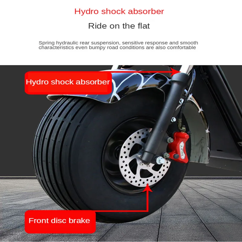 

Electric Bicycle Double Lithium Battery Scooter Men and Women Wide Tire Motorcycle