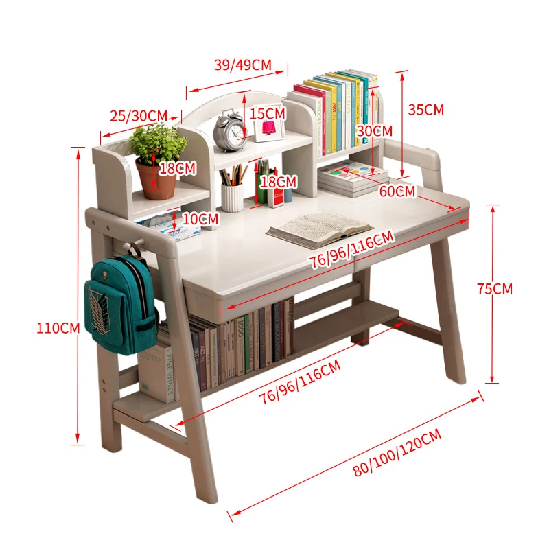 Solid Wood Computer Desk Children's Furniture Lifting Table Simple Home Student Study Bedroom Adjustable |