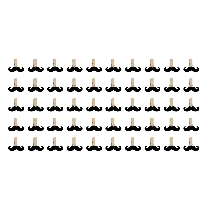 

50 PCS Wood Clips Craft Wooden Clip Beard Shape for to Hang Pictures Photo Display Home Decoration DIY Art