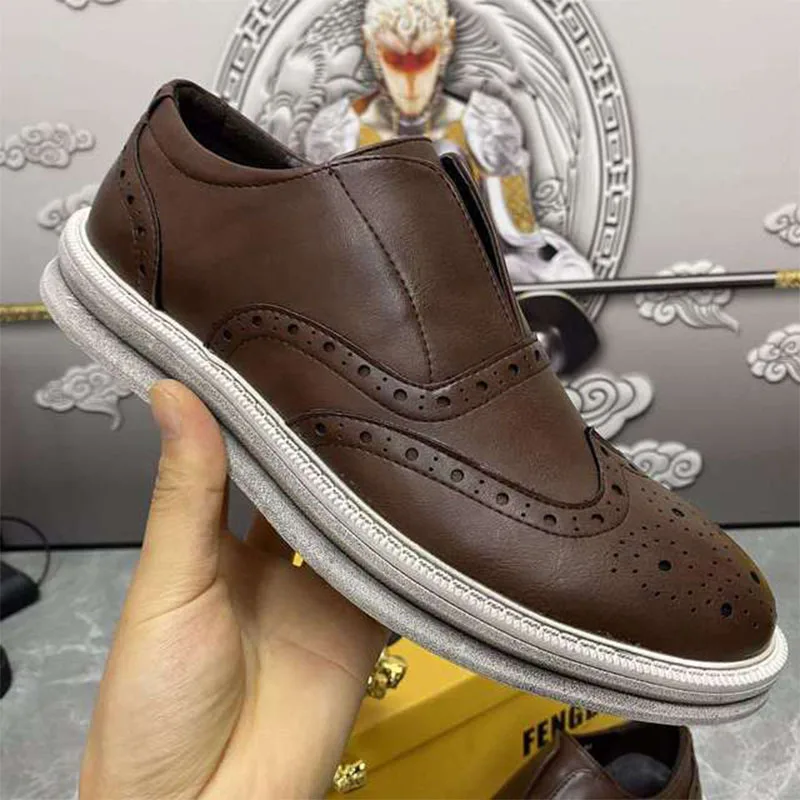 Мужской резной деловые туфли строгого стиля мужские Оксфордские офисные из