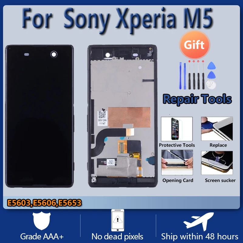 

For Sony Xperia M5 E5603 E5606 E5653 LCD screen assembly with front case touch glass,With repair parts LCD Display original
