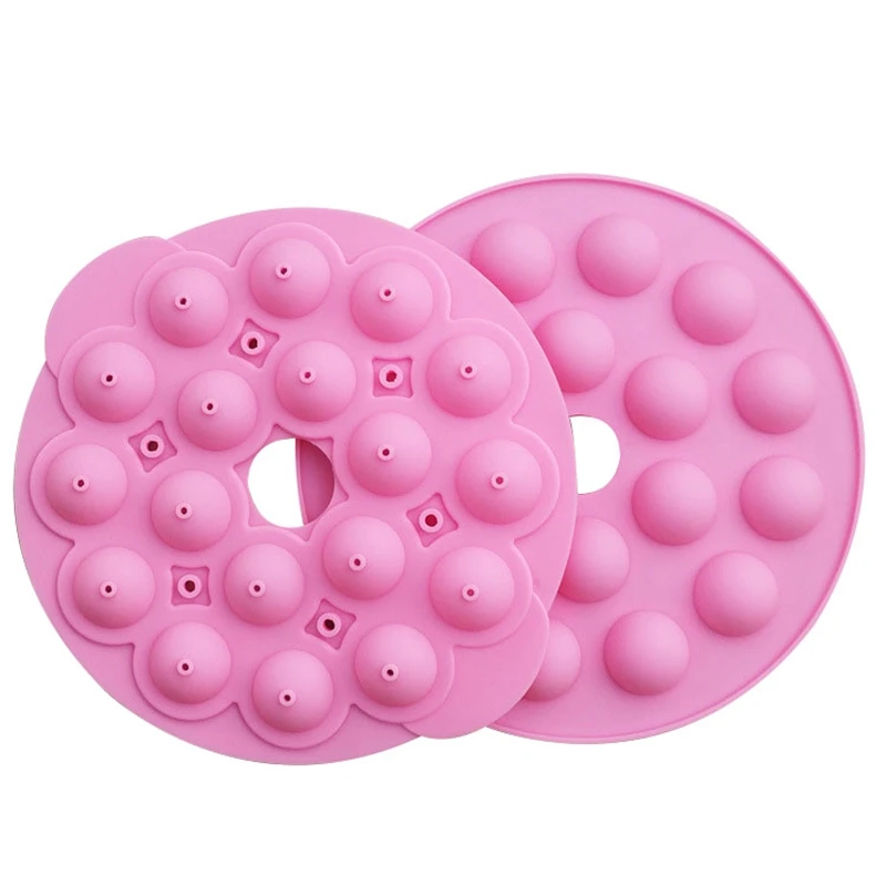 

Silicone Cake Mold Round 18-Cavity Lollipop Mold DIY Pastry Baking Mold Fondant Cookie Chocolate Mold Kitchen Accessories