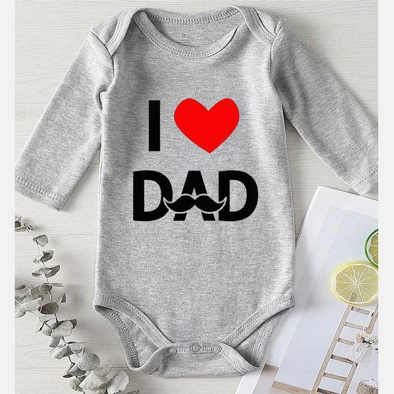 Я люблю своего папу для девочек с принтом детские комбинезоны Зимняя одежда