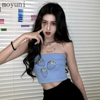 slim fit bottoming womens intimates sexy korean fashion style strawberry print sleeveless tube top wrapped chest short vest