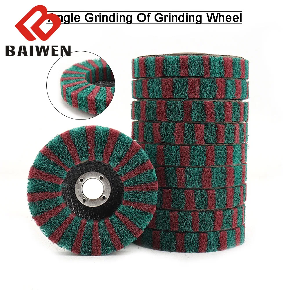 

100mm 16-hole Vertical Nylon Fiber Grinding Disc Abrasive Scouring Pad Polishing Grinding For Metal Cleaning Head Wood Tools