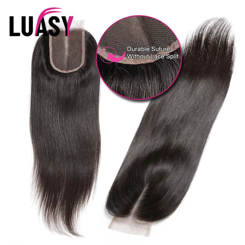 Luasy бразильские вплетаемые волосы пряди с закрытием прямые 100% Remy человеческие