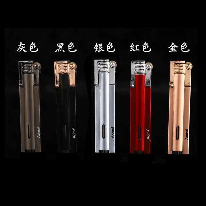 

Creative Metal Lighter Grinding Wheel Inflatable Windproof Straight Into The Fixed Fire Lock Fire Lighter Smoking Accessories