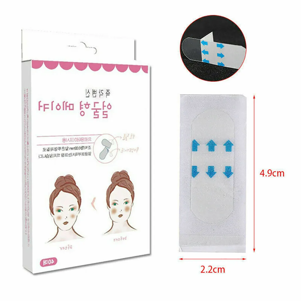 40 шт./компл. невидимые тонкие наклейки для лица v образная лента подтяжки от
