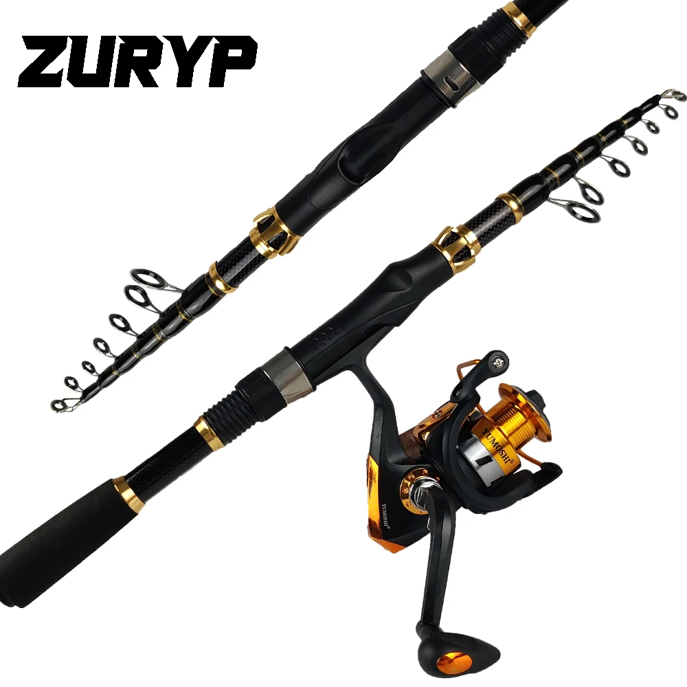 

ZURYP 2.1m Carbon Spinning fishing rod Fishing rod and fishing reel combination Spinning rod set Fishing Accessories