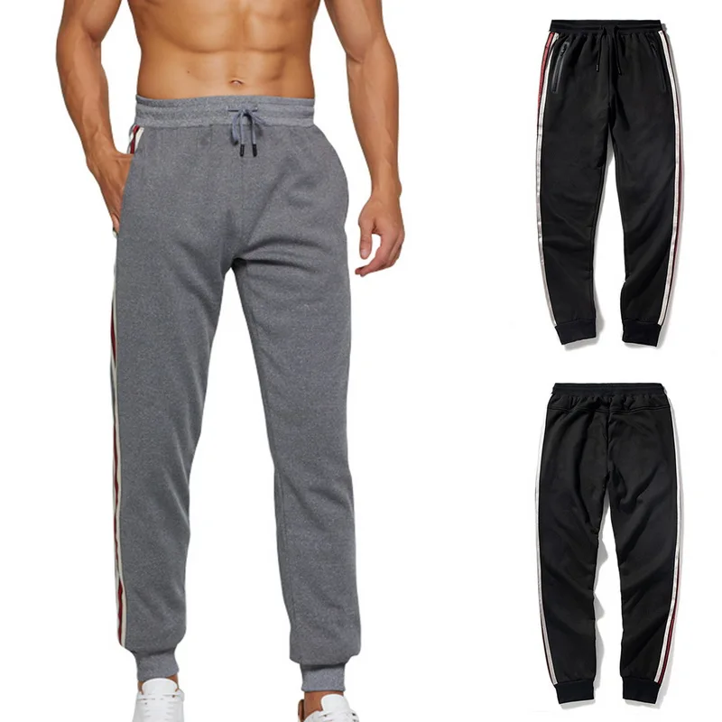 Plus Velvet Men Sweatpants Casual Pants Winter New Men's Drawstring Solid Color Male Fashion Brand Comfortable Sporting | Мужская