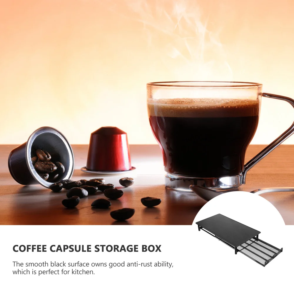 

Metal Coffee Capsule Storage Rack Storage Box Coffee Pod Storage Drawer