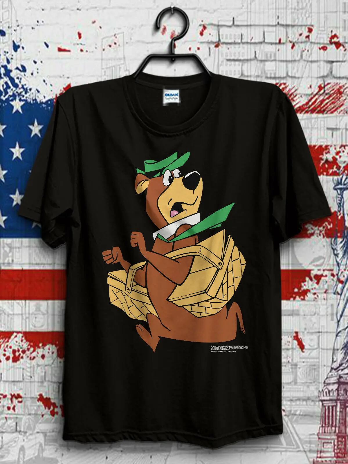 Новая футболка с изображением медведя Ханны Барберы йоги | Мужская одежда