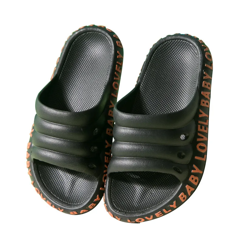 Обувь для мальчиков и девочек детская домашняя обувь с надписью тапочки