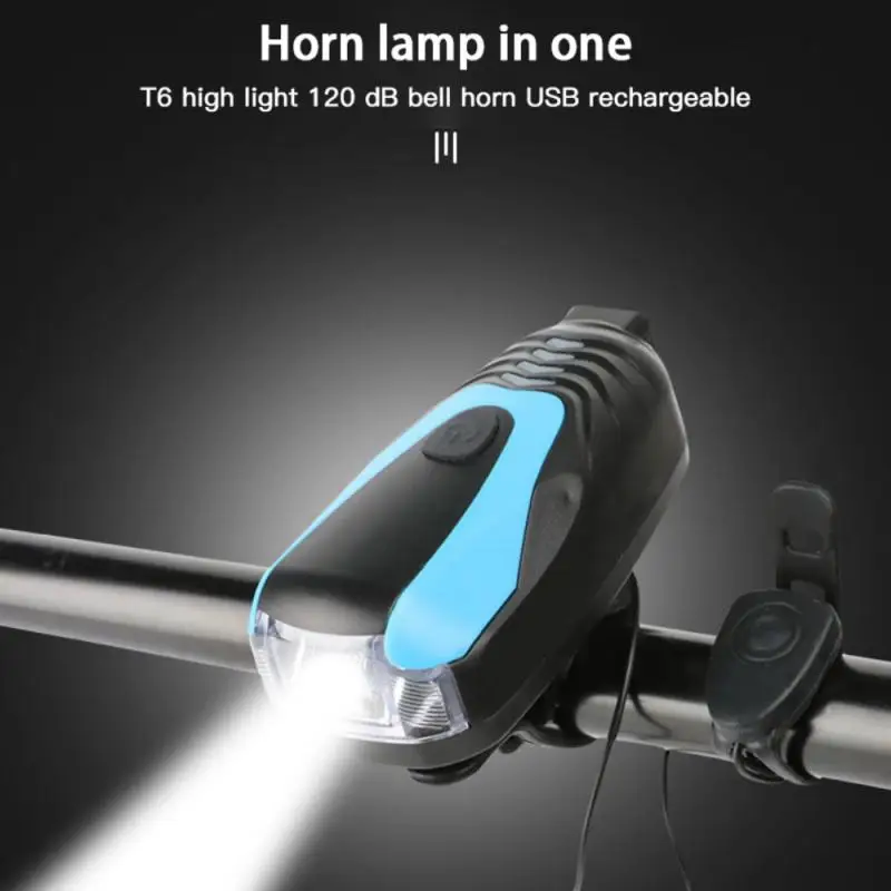 USB Перезаряжаемые велосипедный светильник 120 децибел Звонок головной MTB Дорожный
