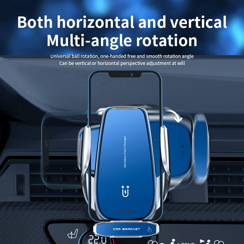 Soporte m&aacute;gico para tel&eacute;fono de coche, cargador inal&aacute;mbrico con bater&iacute;a integrada, apertura autom&aacute;tica y cierre, Sensor infrarrojo, montaje para iPhone-3
