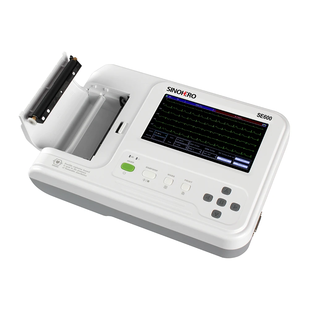 

SINOHERO SE600 Высококачественная портативная недорогая машина для ЭКГ 6-канальная 12-канальная ЭКГ/ЭКГ эктрокардиограф