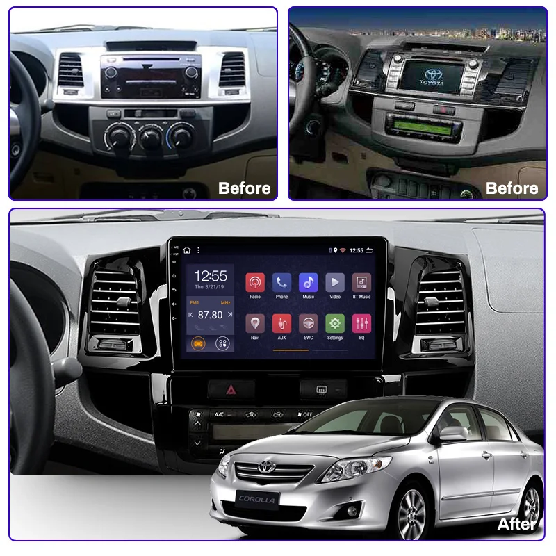 2G ram 32G rom Android 8 1 Автомобильный gps мультимедийный Видео Радио плеер для Toyota 2007 2015