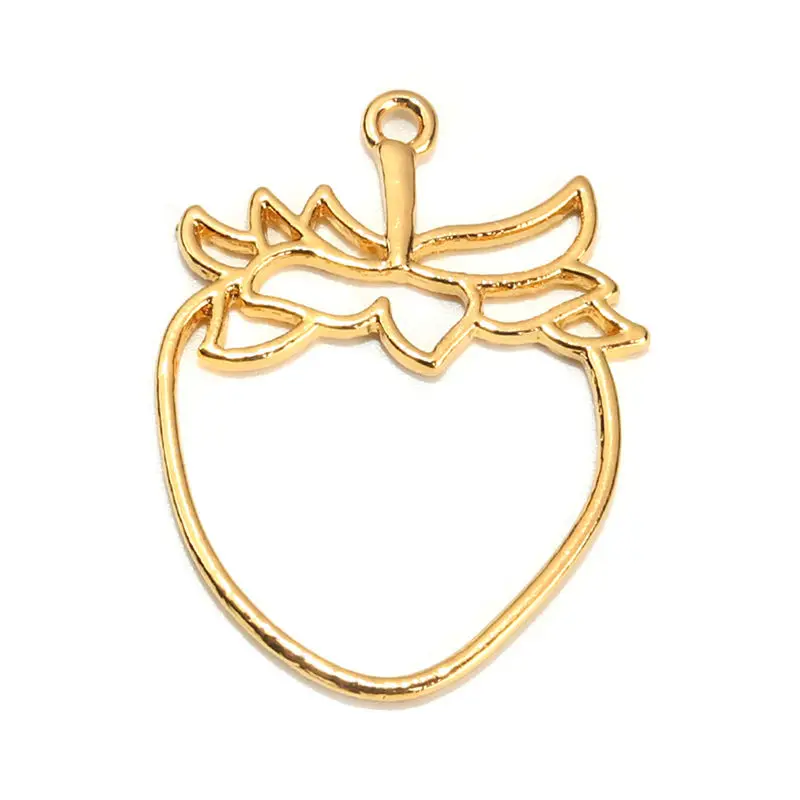 5 шт. подвески из цинкового сплава с открытой спиной для золотистого полимера в