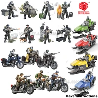 world war 2 ww2 army military soldier city police swat snow motorcycle special forces figures building blocks bricks kids toys