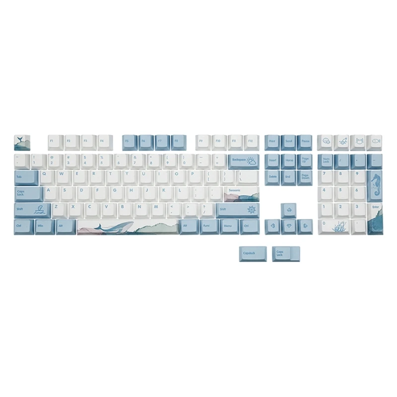 

594A 110 Keys Dolphin Theme Keycaps Set Profile 5-sided Dye-sublimation Pbt 110 Keys Mechanical Keycap