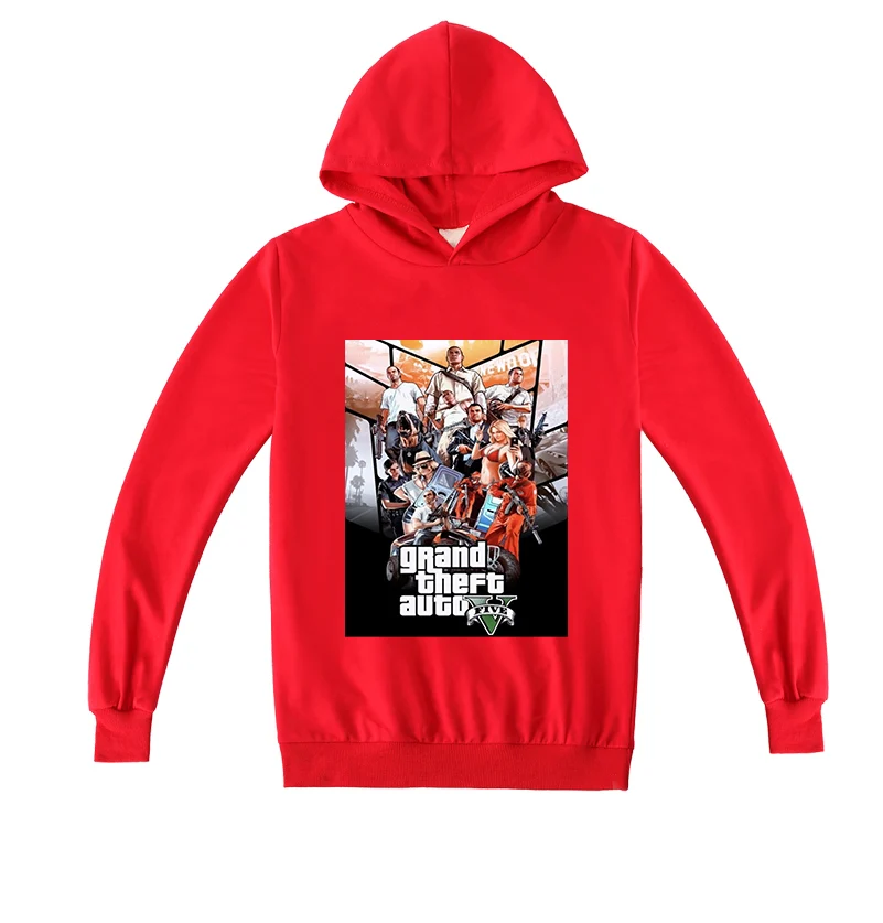 Толстовка с длинным рукавом для мальчиков и девочек винтажная Grand Theft Auto GTA 5 100%