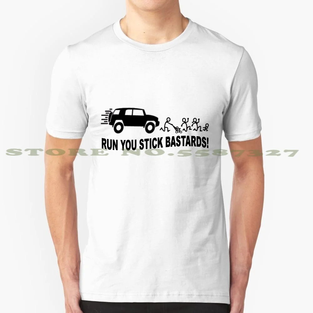 Футболка для мужчин и женщин с надписью Run You Stick Bastards черно белая футболка Funnny People