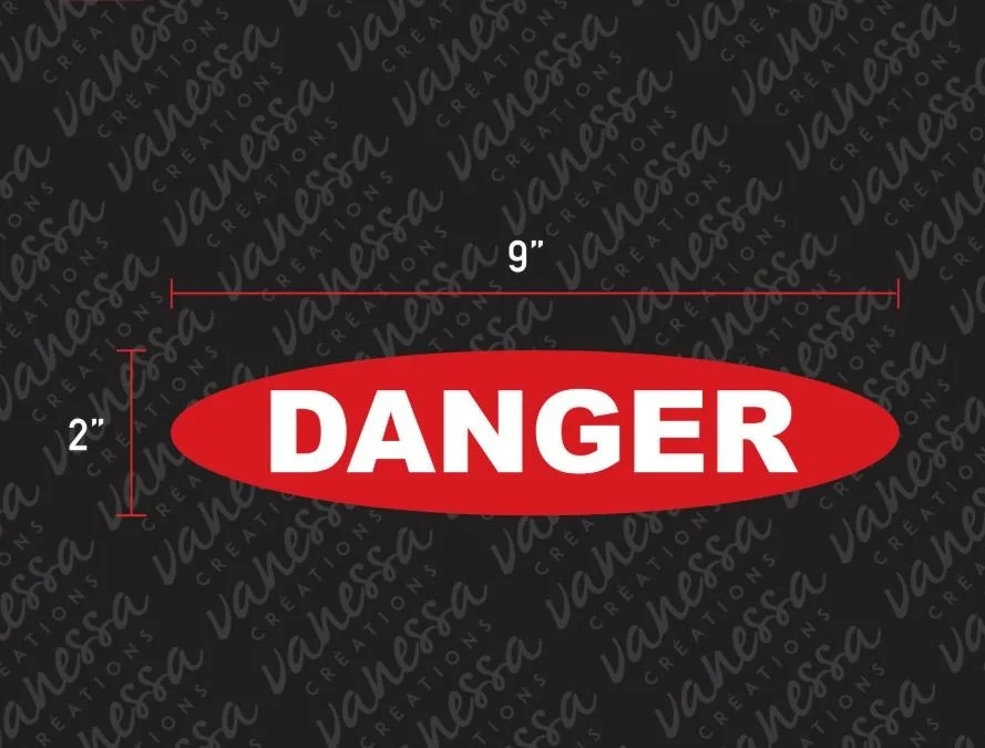 

For (2Pcs) DANGER sticker vinyl decal