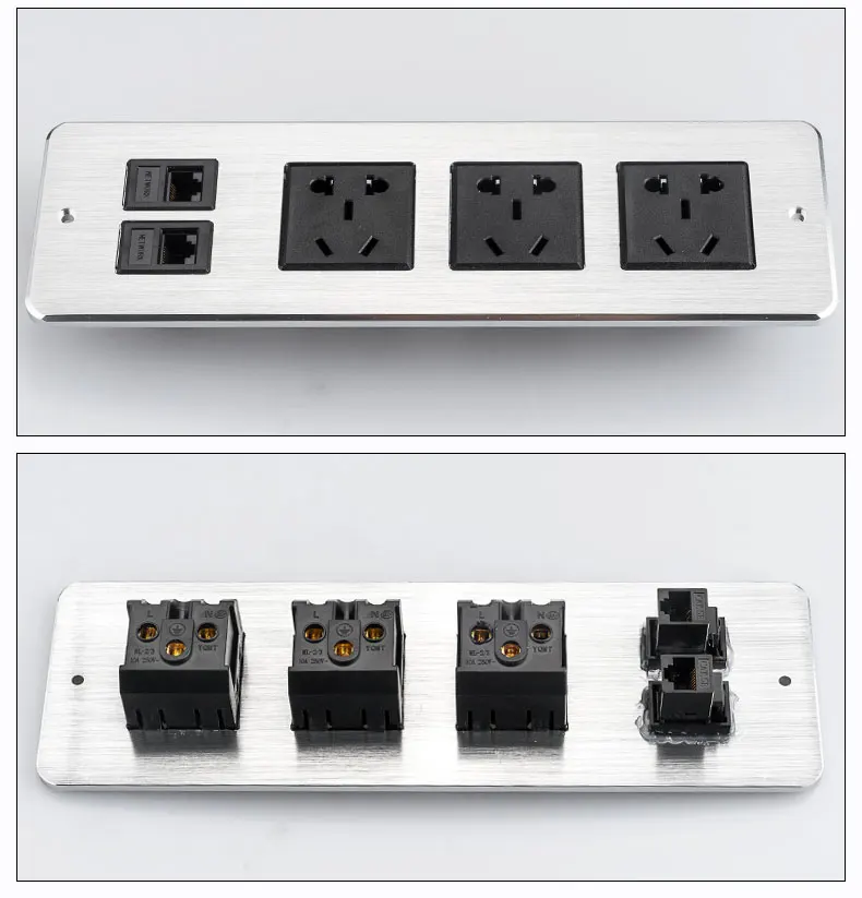 Настольная Встраиваемая розетка 2 сетевой интерфейс источник питания с пятью