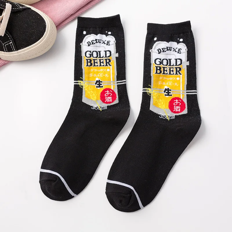 Женские носки японский хлопок Красочные мультфильм милый забавный счастье кавай Молоко Кофе носки с изображением клубники для девочек Рождественский подарок - Цвет: 9