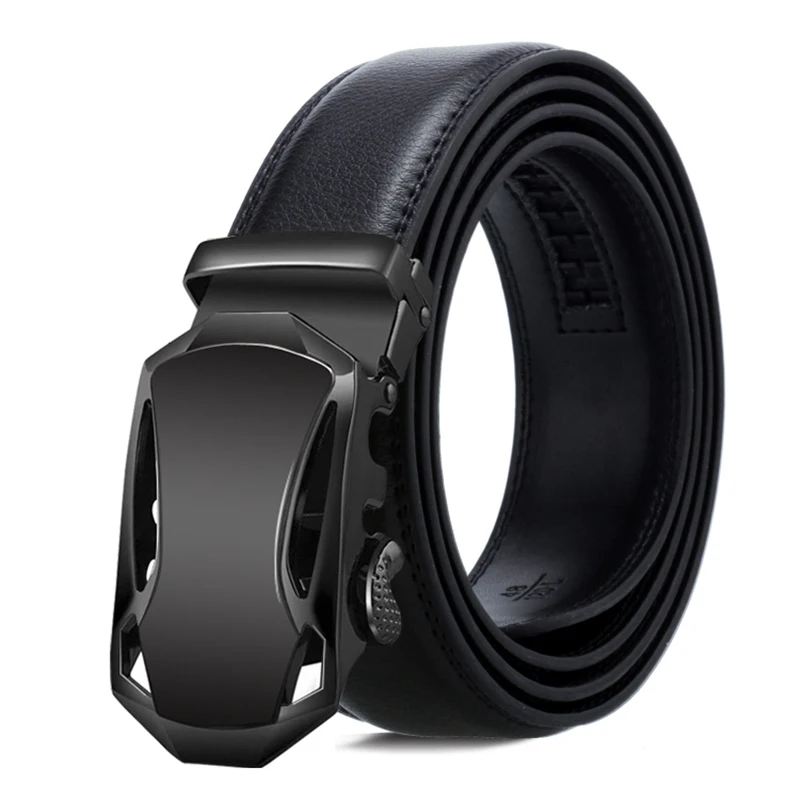 Top Quality Luxury Genuine Leather Men Belt  Men's Sports Car Style Metal Automatic Buckle Waist Strap Cinturones Para Hombre