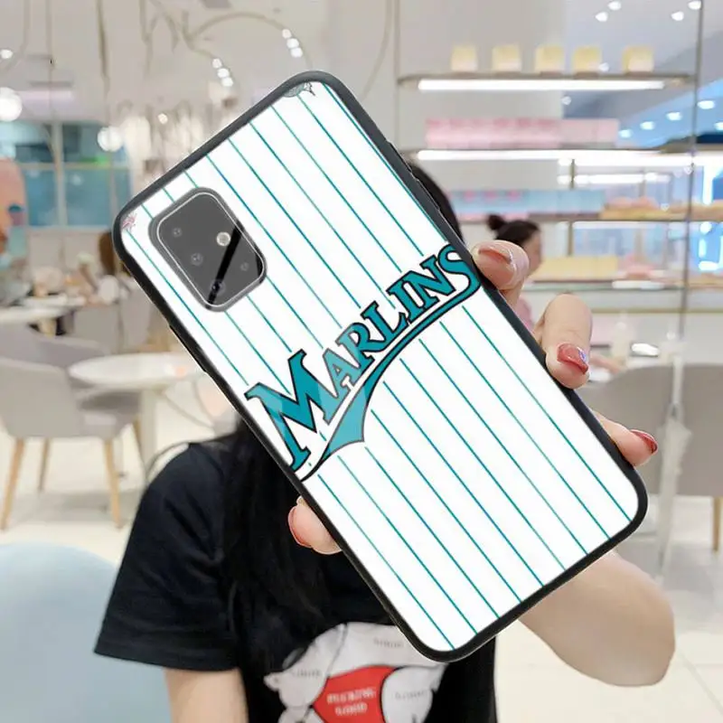 

Miami Marlins Phone Case For Samsung S6 7 Edge Plus 8 9 10 Plus Note8 9 10pro 10E S20 Plus Ultra A7 Tempered Glass
