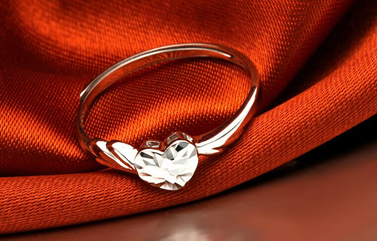 Блестящая платина PT950 белый настоящий твердый Золотой алмаз резное сердце кольца