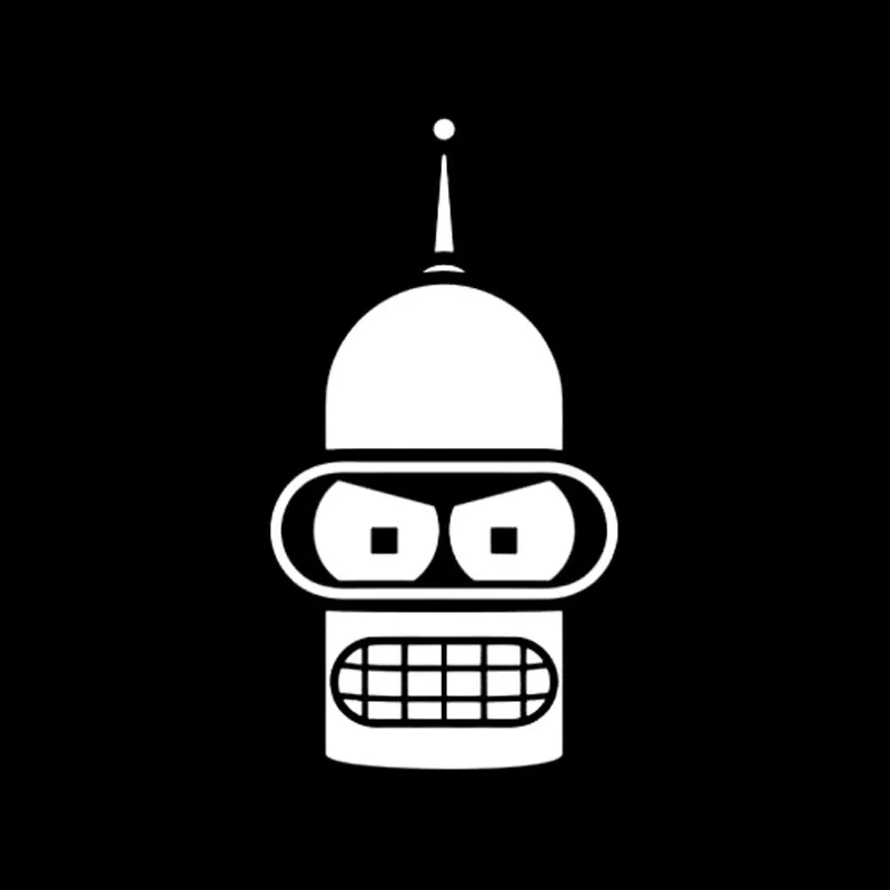 

Мультяшная модная автомобильная наклейка Bender Face для бампера, мотоциклетного шлема, багажника, грузовика, наклейки