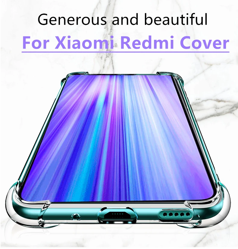 Прозрачный чехол для Xiaomi POCO X3 мягкий прозрачный силиконовый из ТПУ Xiomi Redmi note 8 pro