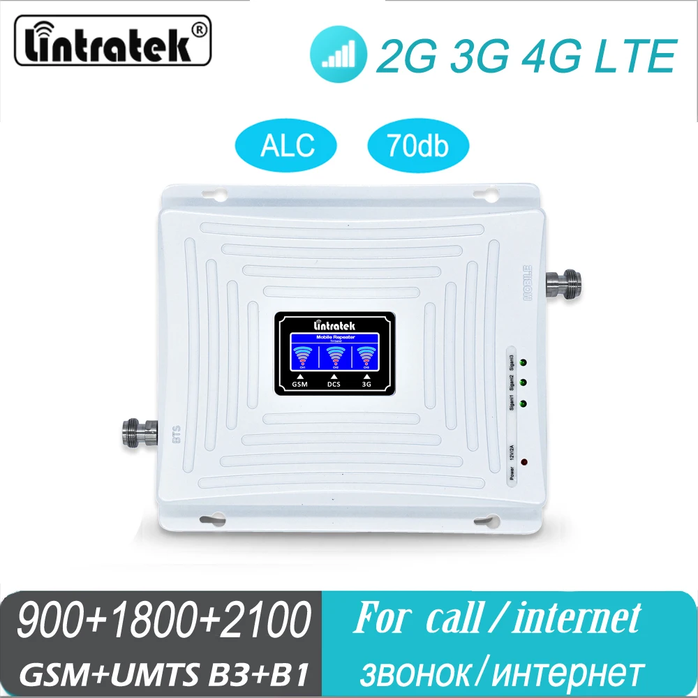 Усилитель сотового сигнала 2G GSM 900 3G 2100 LTE 1800 трехдиапазонный UMTS репитер Мобильный