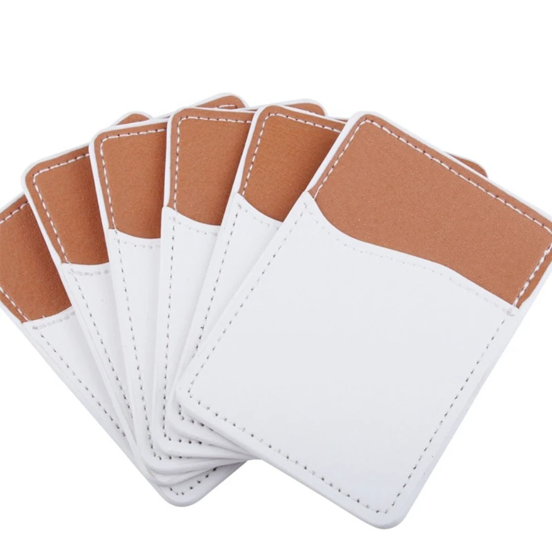 

Imitation Leather Cell Phone Card Pocket Holder with Adhesive Sticker DIY ID Credit Card Wallet Mobile Phone Case Pouch for 50LD