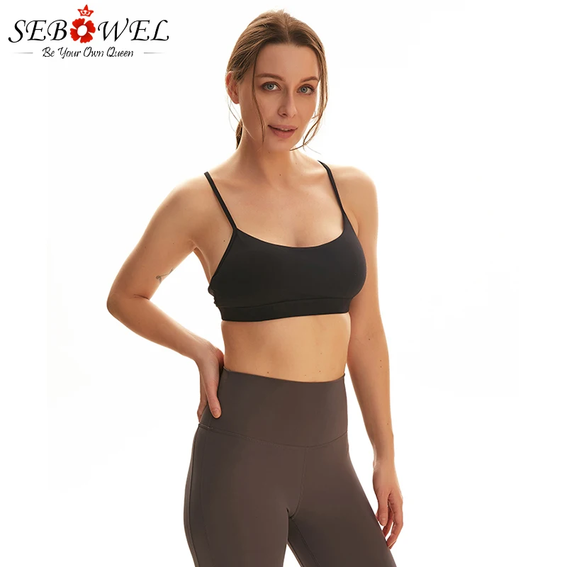 SEBOWEL сексуальный Y Word с открытой спиной пуш ап женский спортивный бюстгальтер