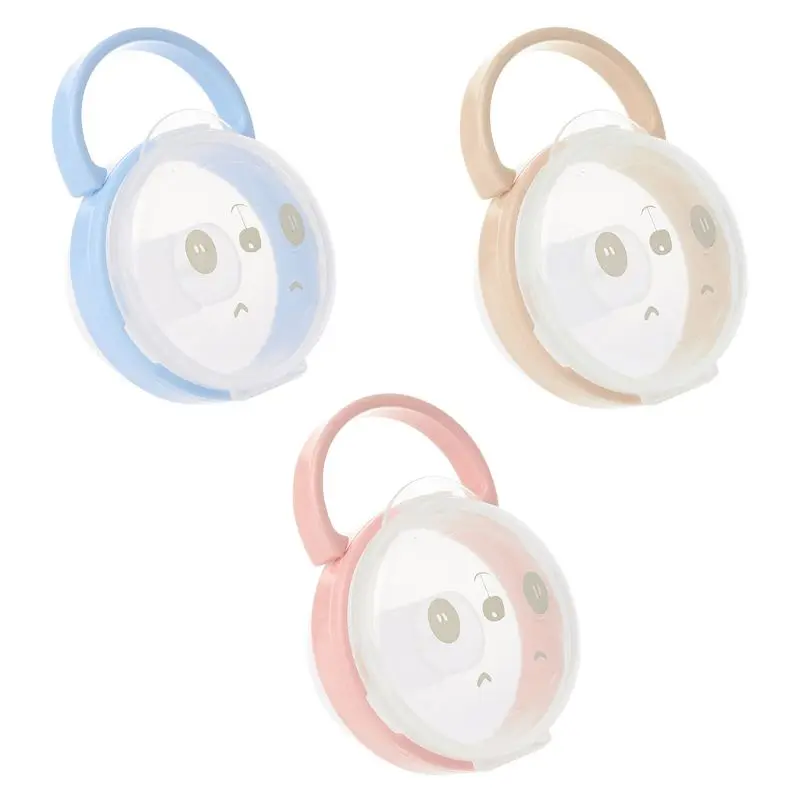 

Baby Pacifier Storage Box Cartoon Panda Pattern Pacifiers Nipple Transparent Dust Boxes Portable