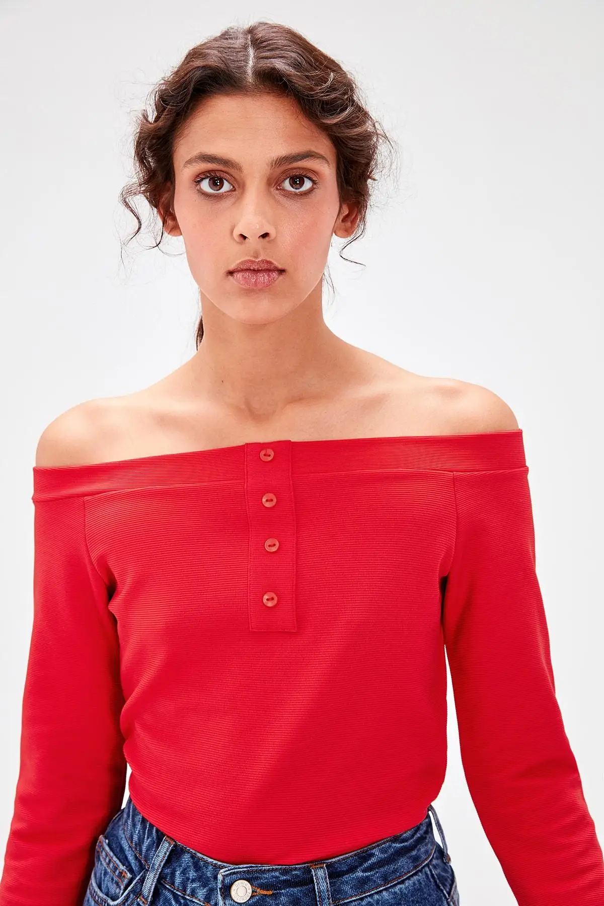 Красная Трикотажная блузка TWOAW20BZ0256 | Женская одежда