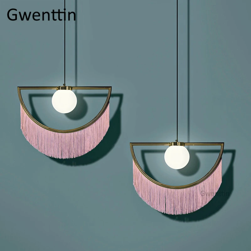 Nordic INS дома Арт Декор Подвеска с шёлковой кисточкой лампа для Гостиная Спальня