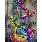 Алмазная вышивка сделай сам, скрипка и цветы, полноразмернаякруглая алмазная живопись, Набор для вышивки крестиком, мозаика, домашний декор