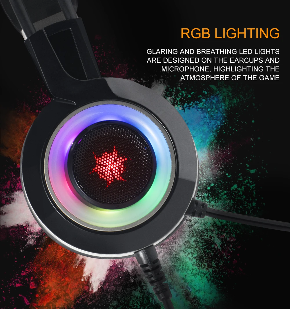 HEXGEARS гарнитура геймер 7,1 стерео RGB светильник шок отзывы USB PC телефон Игровые наушники с микрофоном наушники бас Auriculares